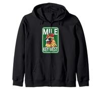 Key West Florida Rooster Chicken Mile Zero Marker Family Zip Hoodie