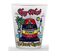 Key West Florida Scene Frosted Shot Glass