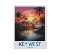 Key West Florida，Tin Sign Vintage Retro Man Cave Bar Pub Shed Novelty Gift Aluminium Metal Tin Wall Décor Sign(30x40cm）12x16 inch-EB21