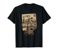 Key West Florida Vintage Travel Postcard Sea Turtle Graphic T-Shirt