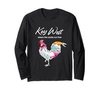 Key West Florida Where The Cocks Run Free Long Sleeve T-Shirt