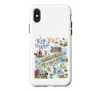 Key West KW Map Florida FL USA, Icons Case for iPhone X/XS