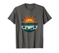 Key West Latitude Adjustment Tropical Paradise Getaway T-Shirt, Men, Asphalt Grey, XX-Large
