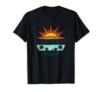 Key West Latitude Adjustment Tropical Paradise Getaway T-Shirt, Men, Black, M