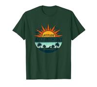 Key West Latitude Adjustment Tropical Paradise Getaway T-Shirt, Men, Dark Green, 3X-Large