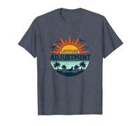Key West Latitude Adjustment Tropical Paradise Getaway T-Shirt, Men, Heather Blue, XXL