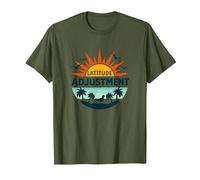 Key West Latitude Adjustment Tropical Paradise Getaway T-Shirt, Men, Olive Green, 3X-Large