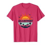 Key West Latitude Adjustment Tropical Paradise Getaway T-Shirt, Men, Red Heather, 3X-Large