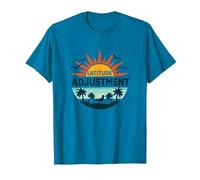 Key West Latitude Adjustment Tropical Paradise Getaway T-Shirt, Men, Sapphire Blue, 3X-Large