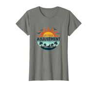 Key West Latitude Adjustment Tropical Paradise Getaway T-Shirt, Women, Olive Heather, Medium