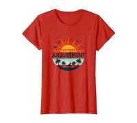 Key West Latitude Adjustment Tropical Paradise Getaway T-Shirt, Women, Red, L