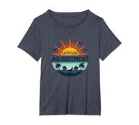 Key West Latitude Adjustment Tropical Paradise Getaway T-Shirt, Women's Plus, Heather Blue, 3X
