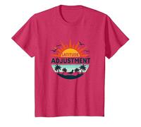 Key West Latitude Adjustment Tropical Paradise Getaway T-Shirt, Youth, Red Heather, Small