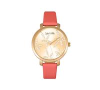 Key West Leather-Band Watch with Swarovski Crystals Sophie and Freda Dark Pink One Size