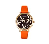 Key West Leather-Band Watch with Swarovski Crystals Sophie and Freda Orange One Size