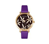 Key West Leather-Band Watch with Swarovski Crystals Sophie and Freda Purple One Size