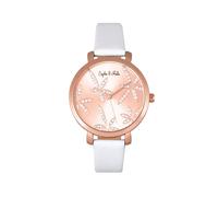 Key West Leather-Band Watch with Swarovski Crystals Sophie and Freda White One Size