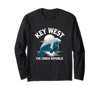Key West Manatee The Conch Republic Florida Sunset Long Sleeve T-Shirt