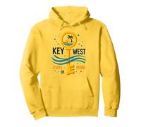 Key West State of Mind Tropical Paradise Beach Pullover Hoodie, Adult Unisex, Lemon, S