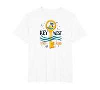 Key West State of Mind Tropical Paradise Beach T-Shirt, Men's Big and Tall, White, 3X Tall