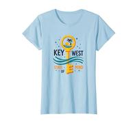 Key West State of Mind Tropical Paradise Beach T-Shirt, Women, Baby Blue, 3XL
