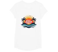 Key West Sunset Capital Tropical Paradise Beach Lovers T-Shirt, Girls, White, Medium