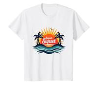 Key West Sunset Capital Tropical Paradise Beach Lovers T-Shirt, Kids, White, 4 Years