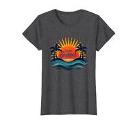 Key West Sunset Capital Tropical Paradise Beach Lovers T-Shirt, Women, Dark Heather Grey, 3XL