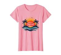 Key West Sunset Capital Tropical Paradise Beach Lovers T-Shirt, Women, Pink, 3XL