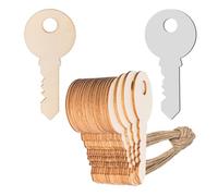 Key Wooden Key Shaped Wood Blank Wood with Twines Art Unfinished Ornaments for New Home Owner Door Hanger Home Party Decoration 20Pcs