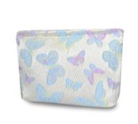 KeYaMee Make Up Bag Cosmetic Bags for Travel Women Floral Organizer Pouch Toiletry Bags with Zipper Large Capacity Gift for Girls Mom, 031butterfly, 9.8(L)*2(W)*7(H)in, Cosmetic Bag