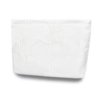 KeYaMee Make Up Bag Cosmetic Bags for Travel Women Floral Organizer Pouch Toiletry Bags with Zipper Large Capacity Gift for Girls Mom, 23white, 9.8(L)*2(W)*7(H)in, Cosmetic Bag