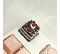 KeyBeast Black Forest Cake One Piece Keycap, Chocolate Dessert Artisan Resin Keycap, Cute Jelly Handmade Gift Keycaps, key caps on mechanical gaming keyboard