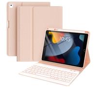 Keyboard and Case for iPad 7th / 8th Generation 10.2 Inch 2018/2020, iPad Air 3rd Generation 2019 2017, iPad Pro 10.5 Inch Case with Pencil Holder, Detachable Wireless BT Keyboard Case