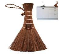 Keyboard Broom - Brown Silk Brush | Lightweight Palm Broom | Easy to Use Desk Cleaning Brush | Portable Desk Brush for Kitchen, Camping at a