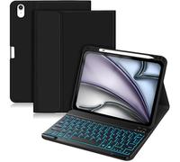 Keyboard Case Compatible with iPad Air 11-inch/Air 5th 4th Generation Case with Keyboard-Backlit Detachable, Folio Cover with Pencil Holder for Air 11" M3/M2 (2025/2024), Air 5/Air 4 (Black)