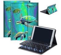 Keyboard Case for Amazon Fire Max 11 (13th Generation, 2023 Release), Detachable Wireless Bluetooth Keyboard and Auto Sleep/Wake Fire Max 11 Tablet Case with Keyboard, Green Turtle