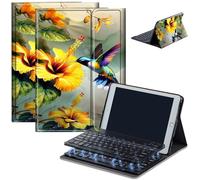 Keyboard Case for Amazon Fire Max 11 (13th Generation, 2023 Release), Detachable Wireless Bluetooth Keyboard and Auto Sleep/Wake Fire Max 11 Tablet Case with Keyboard, Bird Yellow Flower