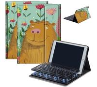 Keyboard Case for Amazon Fire Max 11 (13th Generation, 2023 Release), Detachable Wireless Bluetooth Keyboard and Auto Sleep/Wake Fire Max 11 Tablet Case with Keyboard, Flower Guinea Pig
