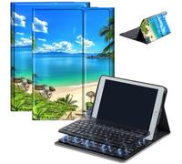 Keyboard Case for Amazon Kindle Fire HD 8/HD 8 Plus(2020 Release, 10th & 2022 Release, 12th), Detachable Wireless Bluetooth Keyboard and Auto Sleep/Wake Fire HD8 Case Keyboard, Beach