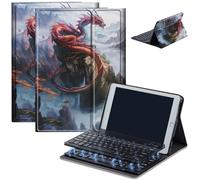 Keyboard Case for Amazon Kindle Fire HD 8/HD 8 Plus(2020 Release, 10th & 2022 Release, 12th), Detachable Wireless Bluetooth Keyboard and Auto Sleep/Wake Fire HD8 Case Keyboard, Dragon Red