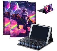 Keyboard Case for Amazon Kindle Fire HD 8/HD 8 Plus(2020 Release, 10th & 2022 Release, 12th), Detachable Wireless Bluetooth Keyboard and Auto Sleep/Wake Fire HD8 Case Keyboard, Astronaut Dinosaur