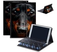 Keyboard Case for Amazon Kindle Fire HD 8/HD 8 Plus(2020 Release, 10th & 2022 Release, 12th), Detachable Wireless Bluetooth Keyboard and Auto Sleep/Wake Fire HD8 Case Keyboard, Adorable Black Dog