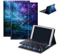 Keyboard Case for Amazon Kindle Fire HD 8/HD 8 Plus(2020 Release, 10th & 2022 Release, 12th), Detachable Wireless Bluetooth Keyboard and Auto Sleep/Wake Fire HD8 Case Keyboard, Purple Sky