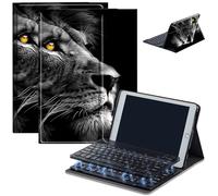 Keyboard Case for Amazon Kindle Fire HD 8/HD 8 Plus(2020 Release, 10th & 2022 Release, 12th), Detachable Wireless Bluetooth Keyboard and Auto Sleep/Wake Fire HD8 Case Keyboard, Black Lion