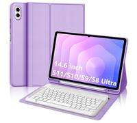 Keyboard Case for for Samsung Galaxy Tab S11 Ultra/S10 Ultra/S9 Ultra/S8 Ultra 14.6 inch, Magnetic Detachable Wireless Bluetooth Keyboard, Multi-Angle Stand, PU Leather Folio Cover with S Pen Holder