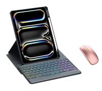Keyboard Case for Honor Pad X9 11.5 Inch 2023 Tablet with Mouse,Multi-touch Trackpad & 7 Color Backlight,Removable Wireless Keyboard Cover with Pencil Holder(Black)