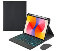 Keyboard Case for HUAWEI MatePad SE 11 with Touchpad, Detachable Backlit Keyboard Slim Leather Folio Smart Cover with Pencil Holder, Black