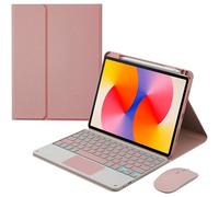 Keyboard Case for HUAWEI MatePad SE 11 with Touchpad, Detachable Backlit Keyboard Slim Leather Folio Smart Cover with Pencil Holder, Pink