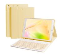 Keyboard Case for iPad 10.2" 9th 8th 7th Generation, Built-in Pencil Holder-Detachable Bluetooth Keyboard with Pencil Holder for iPad Pro 10.5" / iPad Air 3rd Gen-Yellow